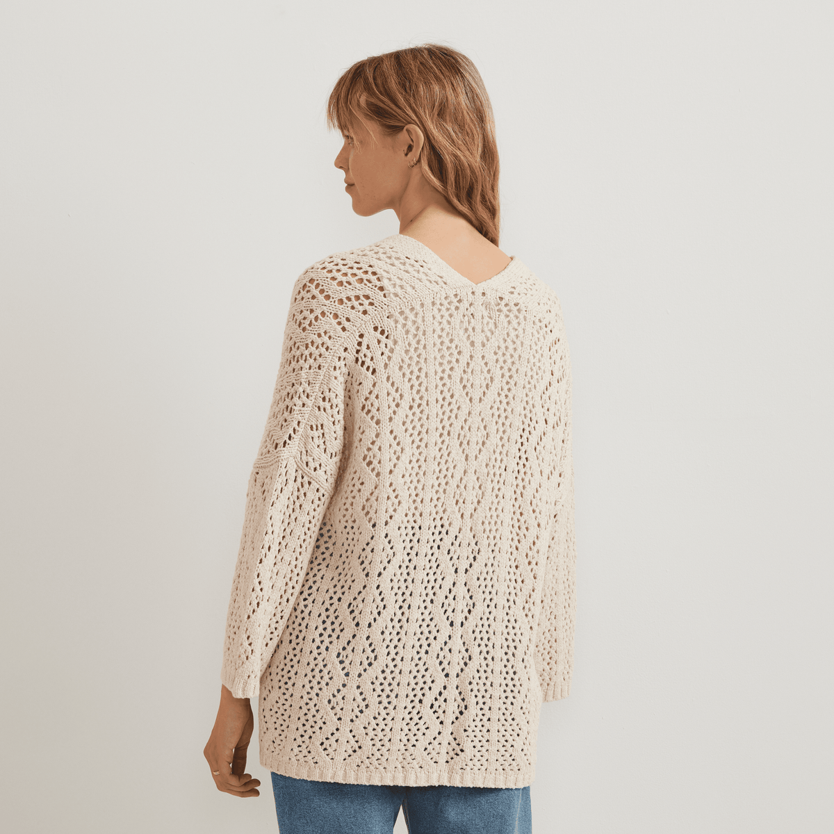 Women's Long Open Stitch Cardigan
