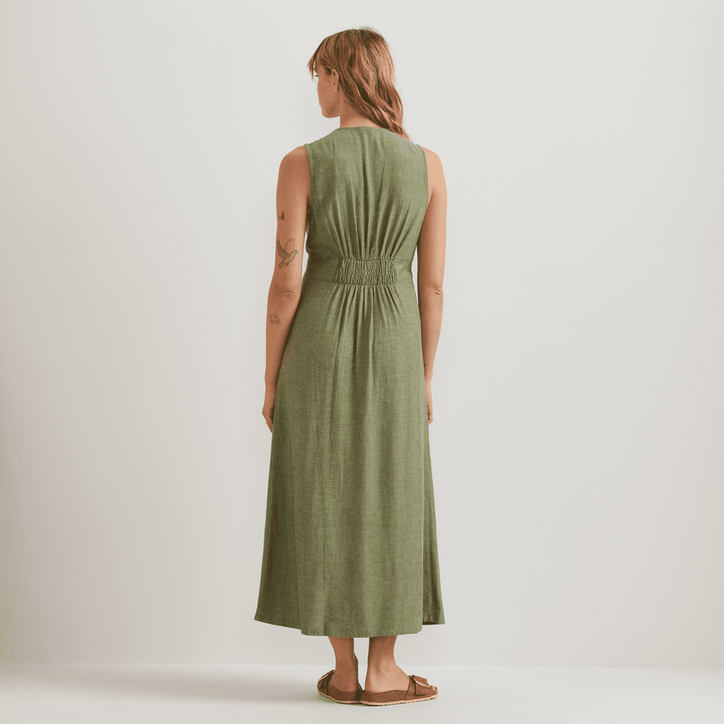Women's Button Front Midi Dress