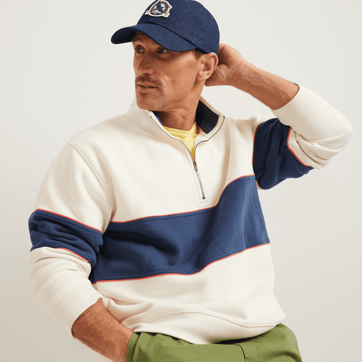 Men's Vintage Soft 1/4-Zip – Stripe
