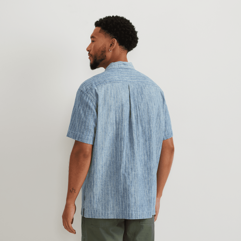 Men's Novelty Camp Shirt- Indigo