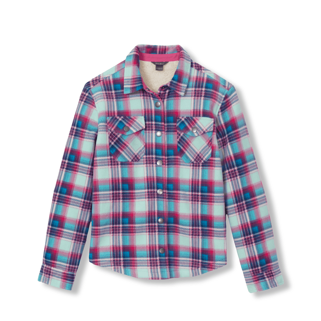 Girls Faux Shearling Shirt Jacket