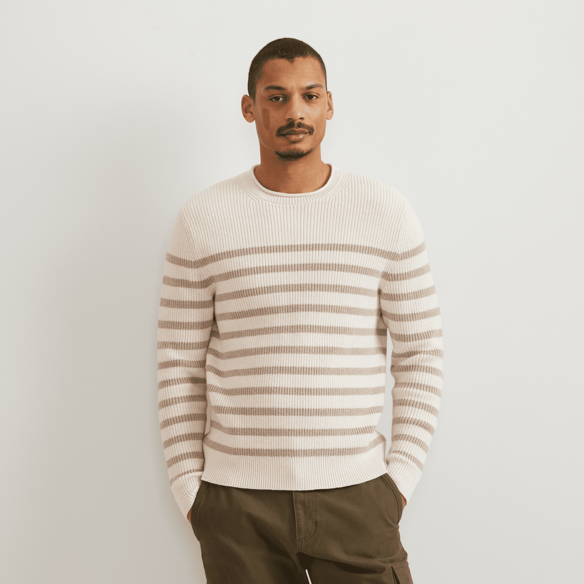 Men's Signature Roll Neck Sweater – Stripe