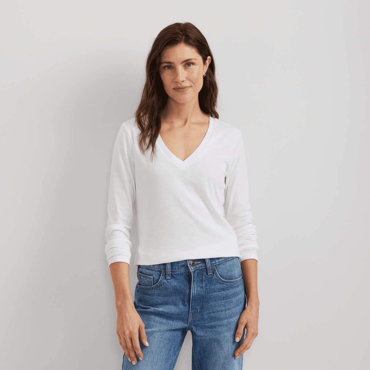Women's Everyday Long-Sleeve V-Neck T-Shirt