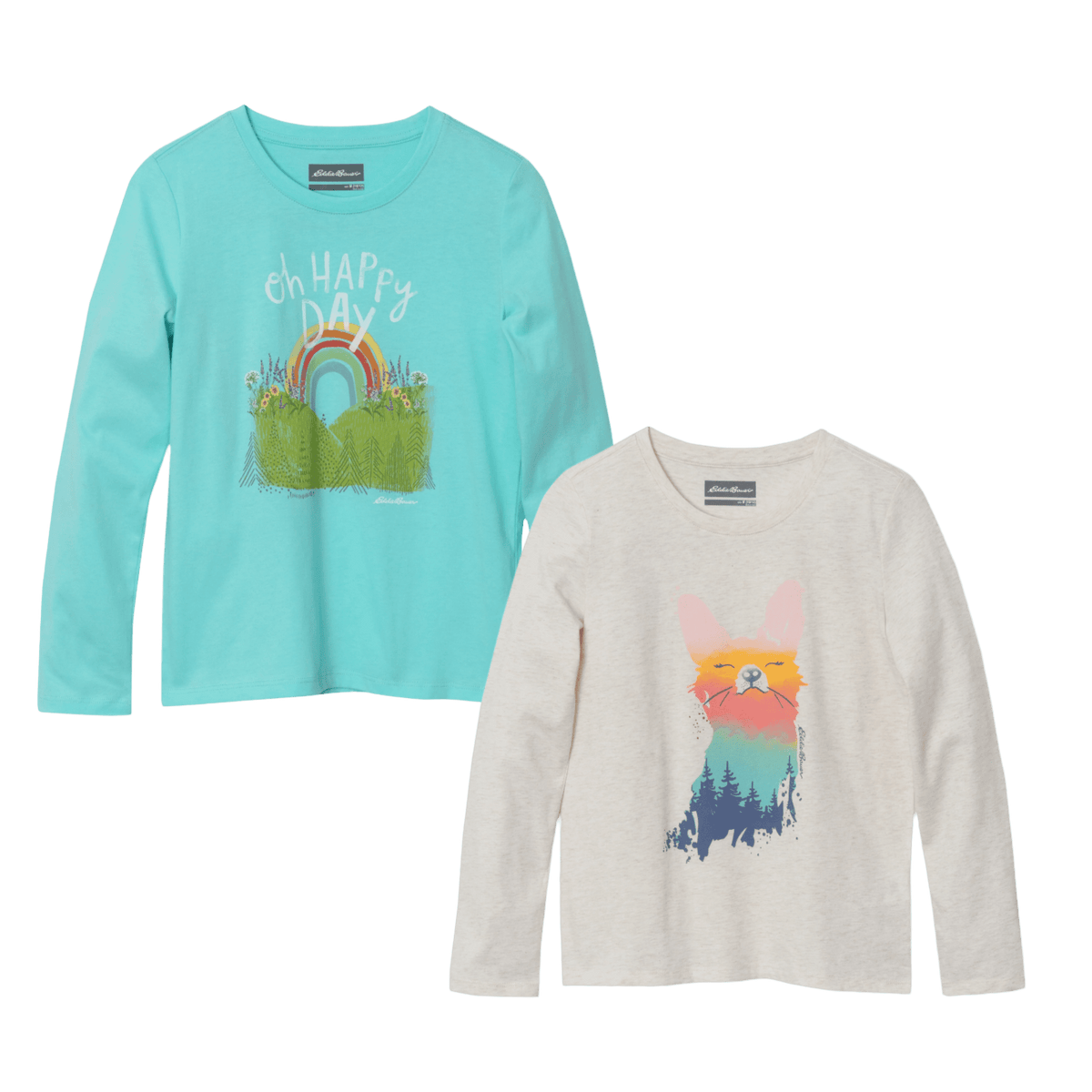 Girls Graphic Long-Sleeve T-Shirt – 2 Pack