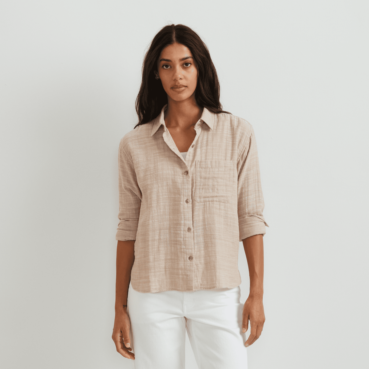 Women's Cotton Slub Long-Sleeve Shirt