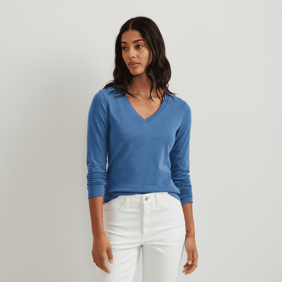 Women's Everyday Long-Sleeve V-Neck T-Shirt