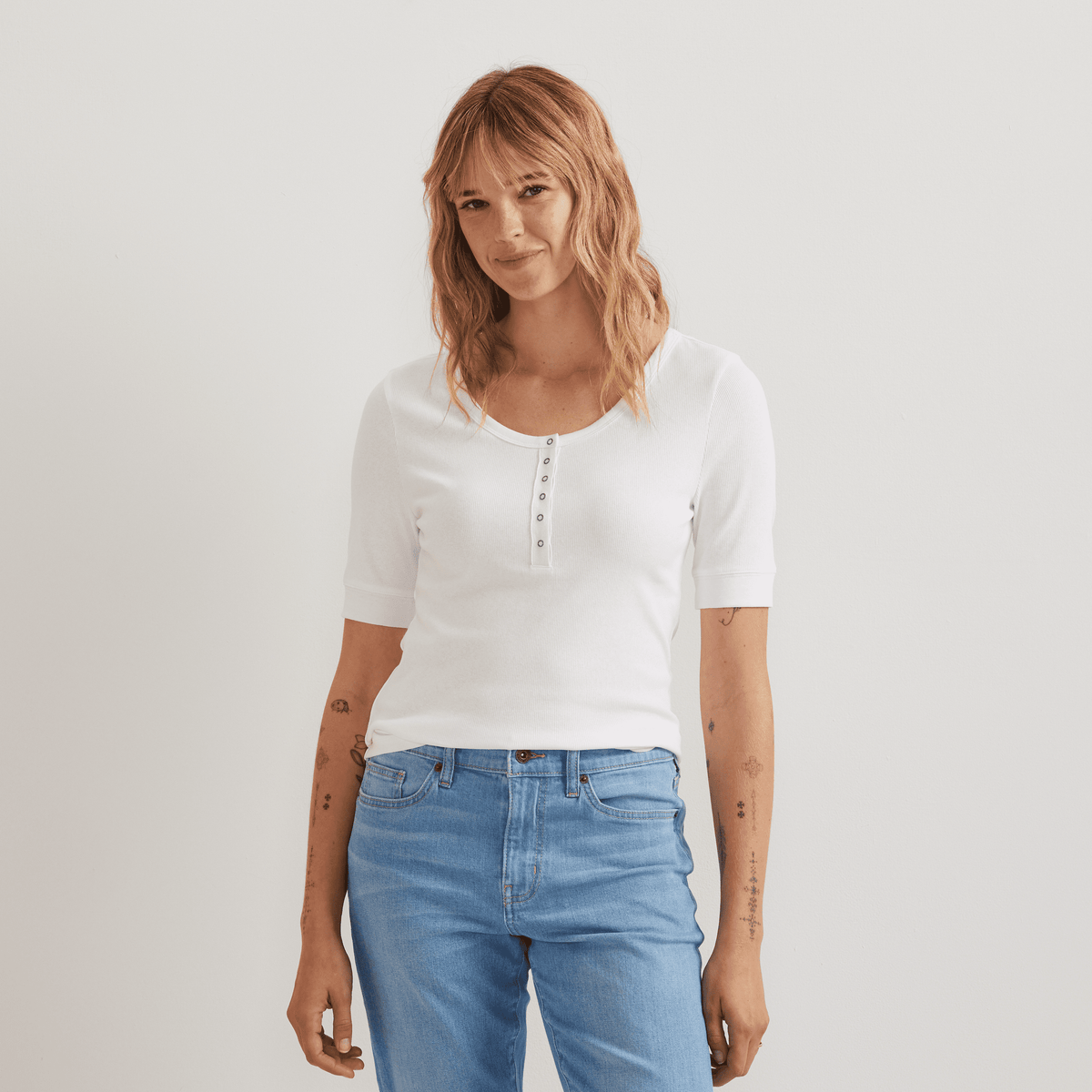 Women's Softline Short-Sleeve Ribbed Henley