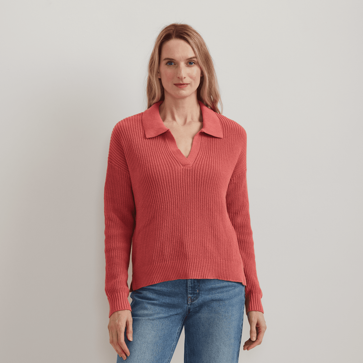 Women's Johnny Collar Polo Sweater