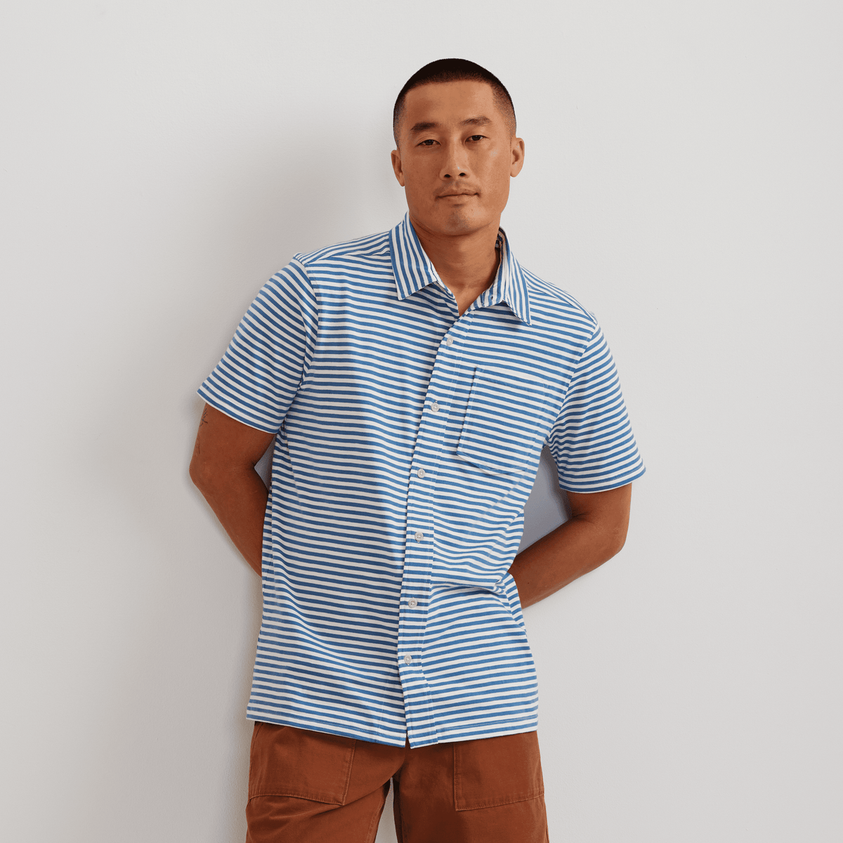 Men's Knit Baja Pocket Button-Up Shirt