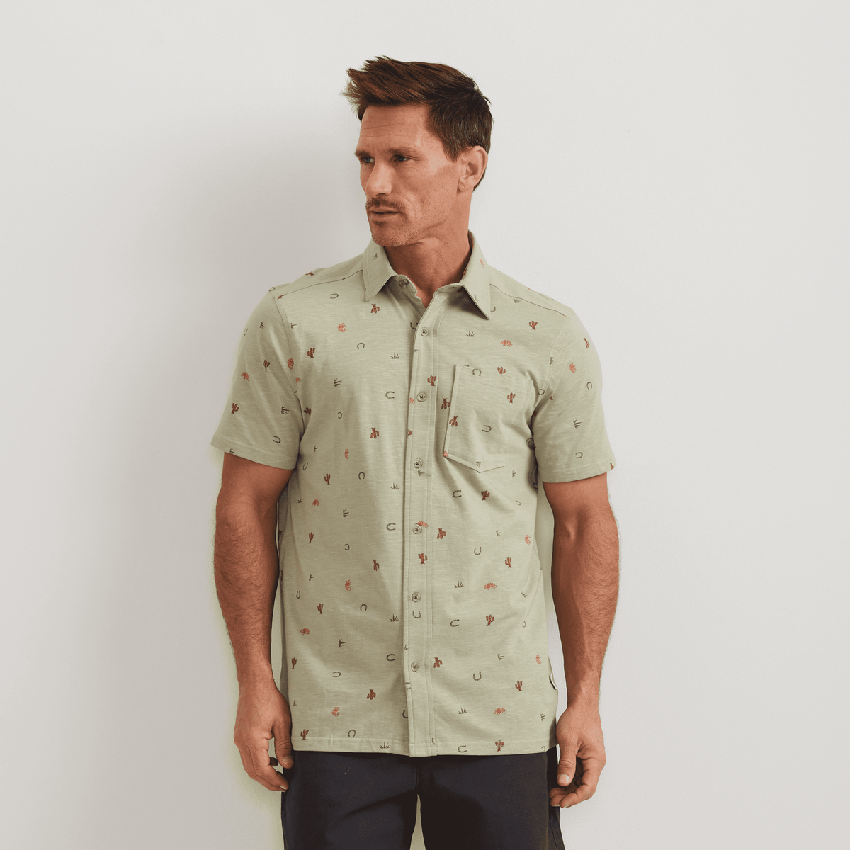 Men's Knit Baja Pocket Button-Up Shirt