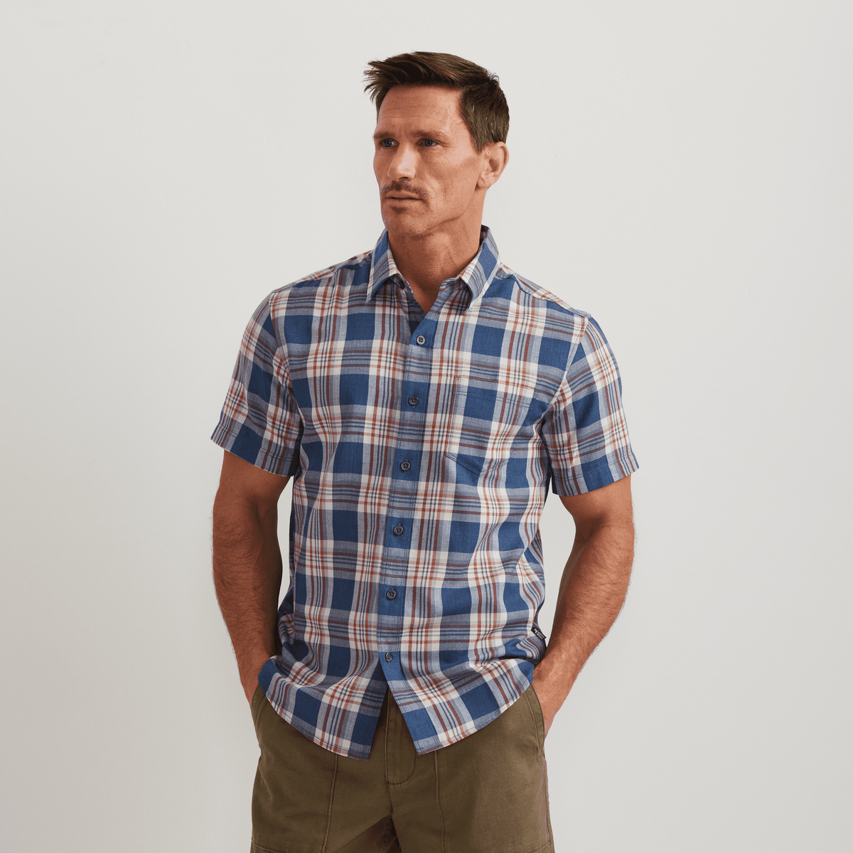 Men's Tidelands Short-Sleeve Yarn-Dyed Textured Shirt