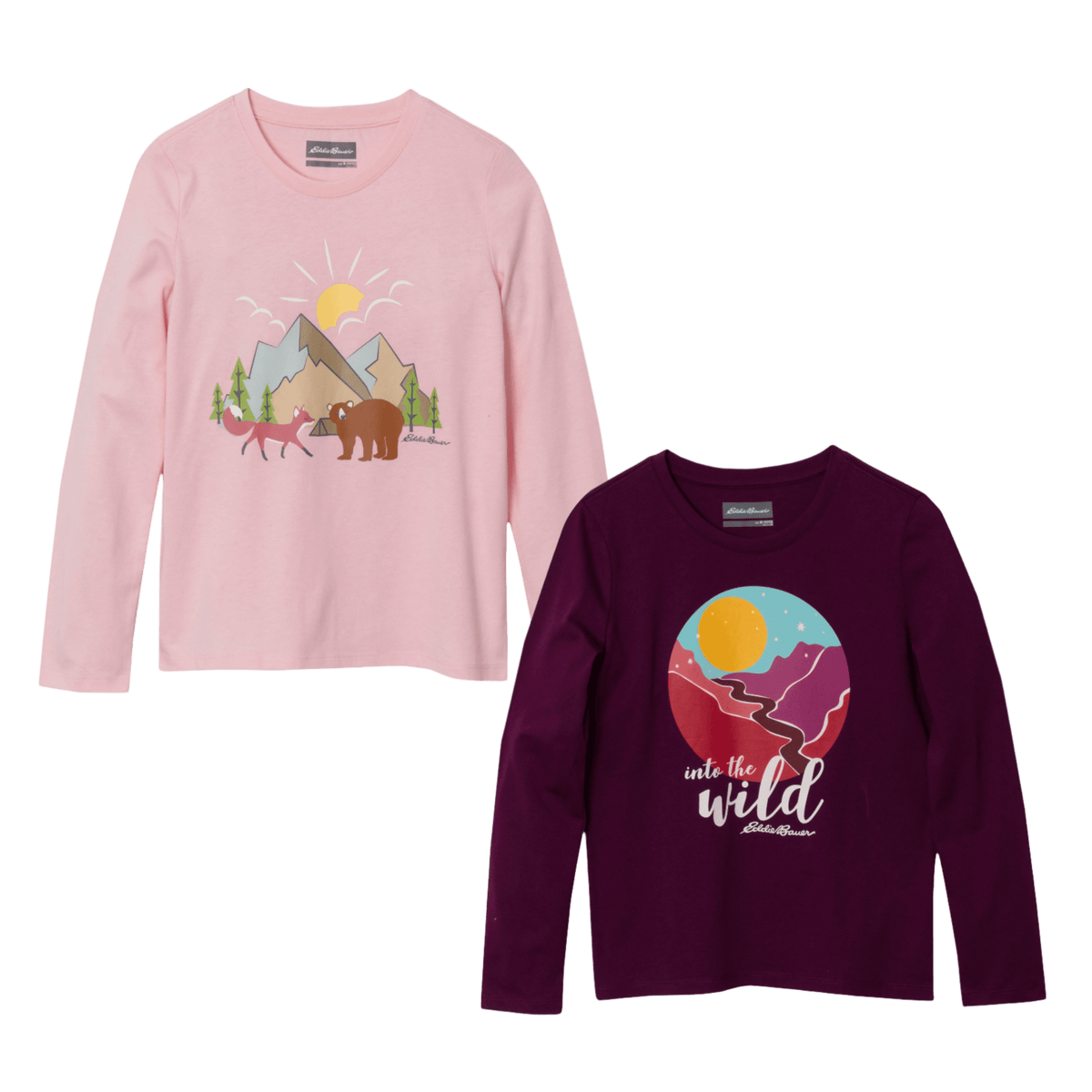Girls Graphic Long-Sleeve T-Shirt – 2 Pack